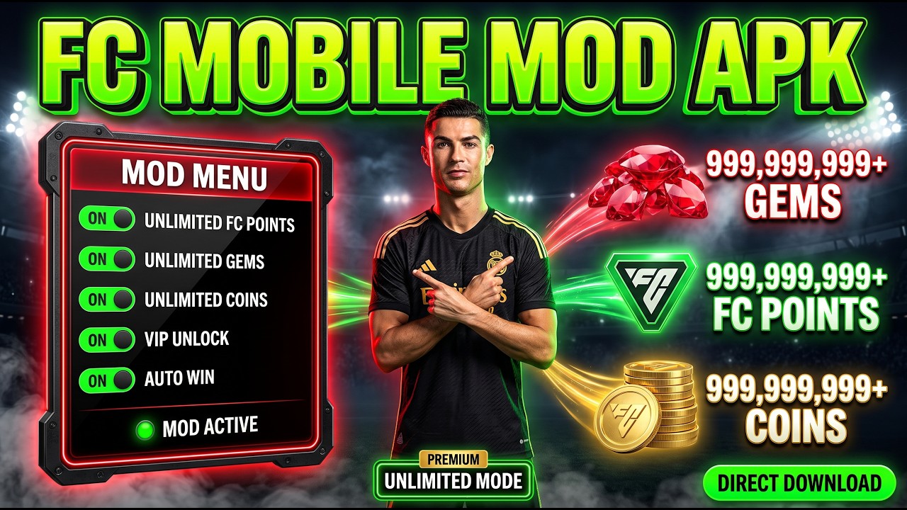 FC Mobile Mod Apk v27.0.04 Gameplay- FC Mobile 2026 MOD MENU APK - Unlimited Money & Points