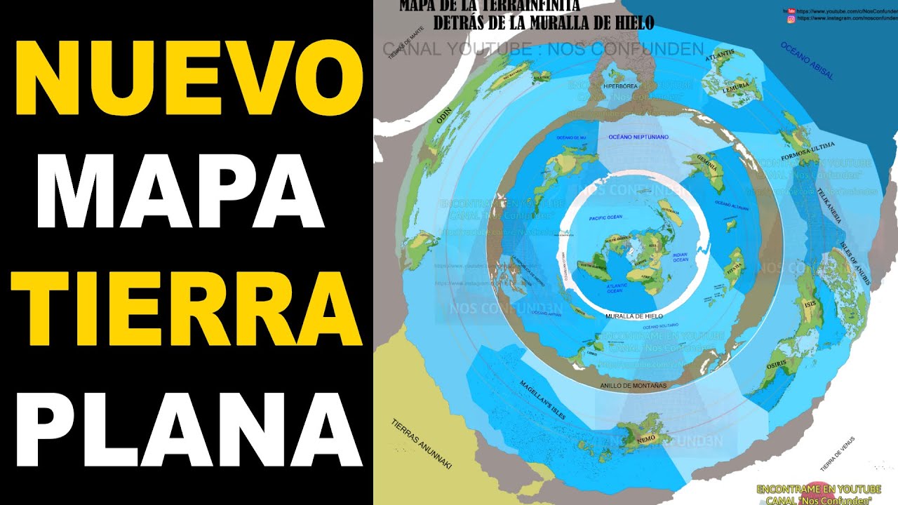 Nuevo Mapa De La Tierra Plana Con Tierras Detr&aacute;s Del Muro De Hielo