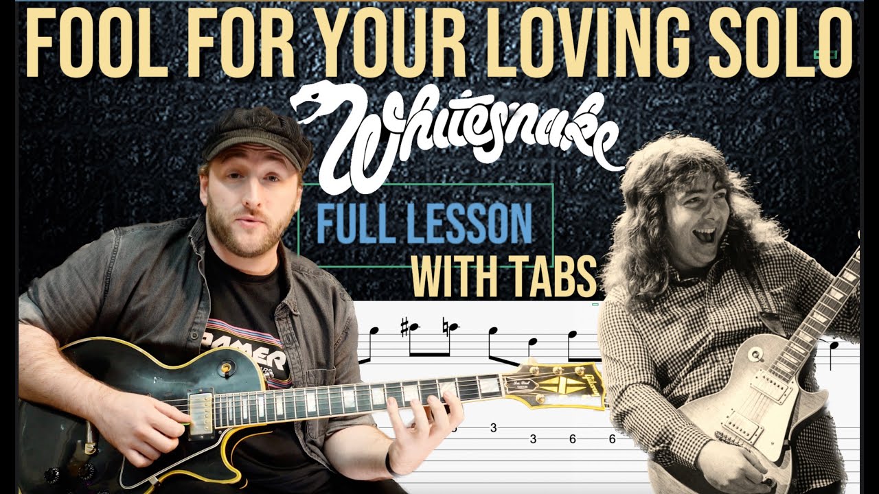 КАК ИГРАТЬ В ДУРАКА ДЛЯ ВАШЕГО ЛЮБИМОГО УРОК СОЛО НА ГИТАРНОЙ ГИТАРЕ - WHITESNAKE