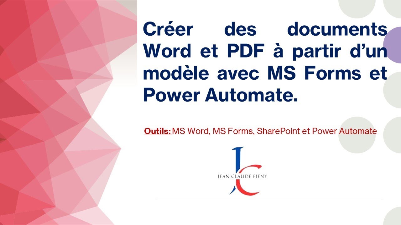 Créer un document Word et PDF  à partir d'un modèle avec Power Automate, MS Forms et SharePonit.