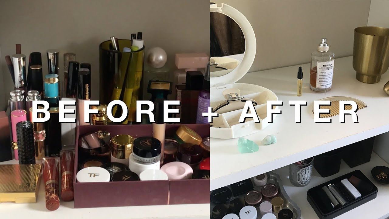 REALISTIC 💄 VANITY MAKEOVER — Tour & Reorganize My Makeup Space (Minimalist Journey 2020)