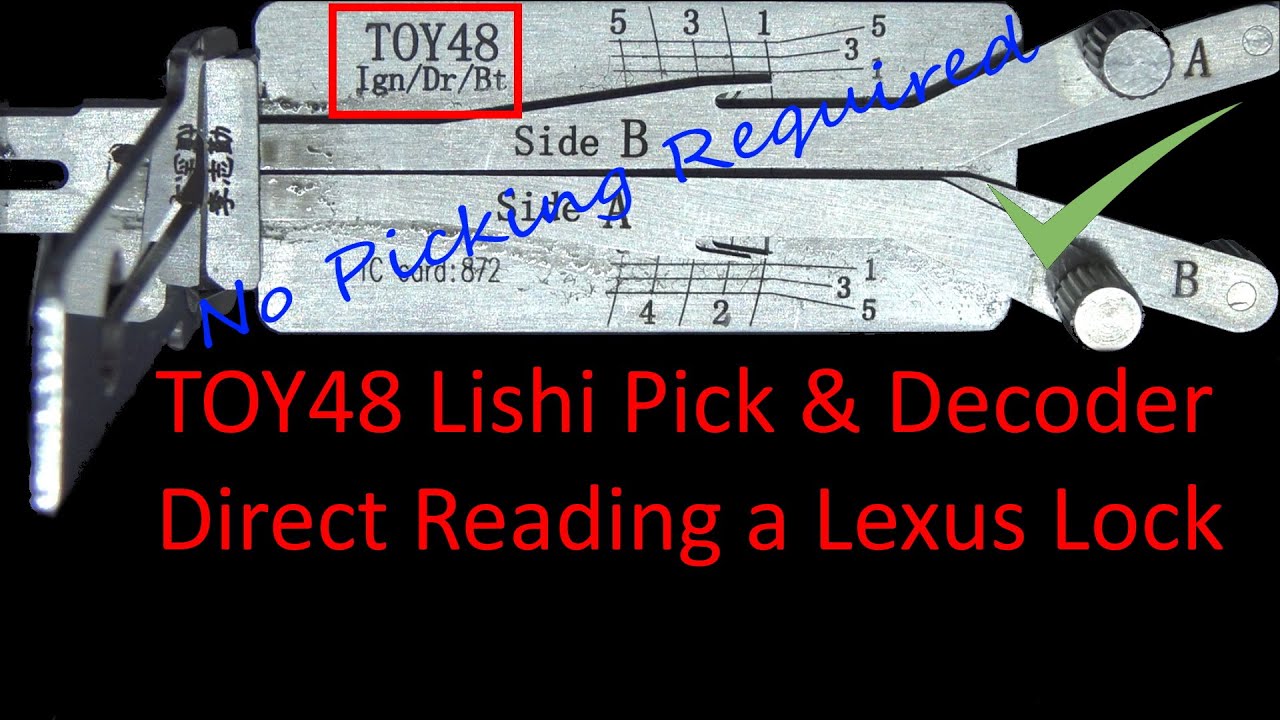 (457) TOY48 Lishi Direct Reading a Lexus Door Lock No Picking!!