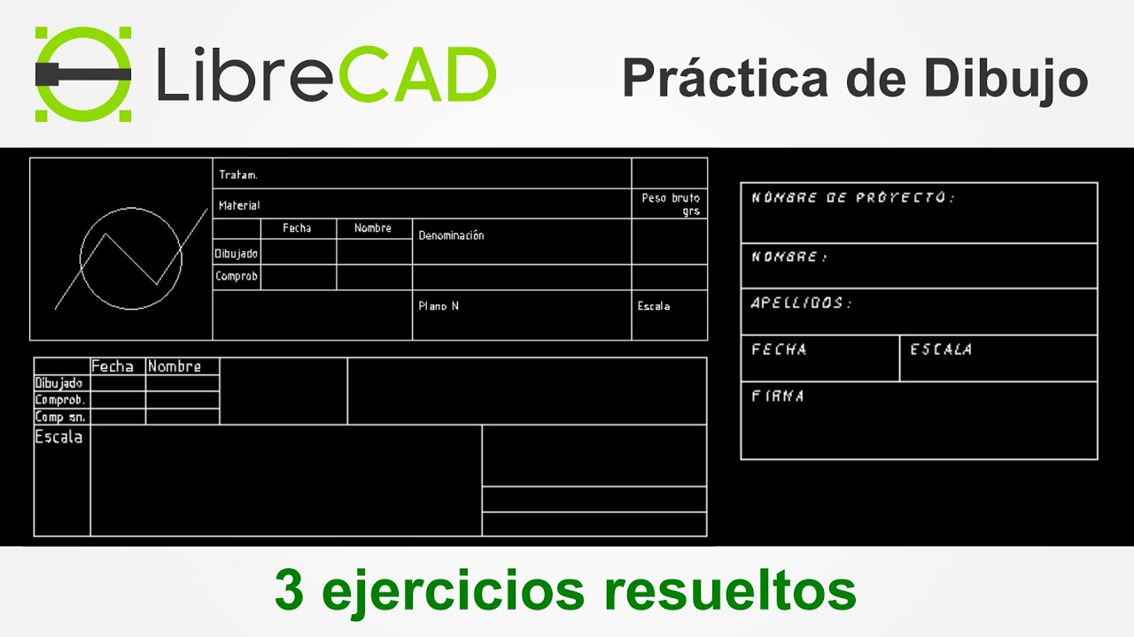 Práctica de dibujo 4 - Rótulos - Dibujo técnico con LibreCAD 28