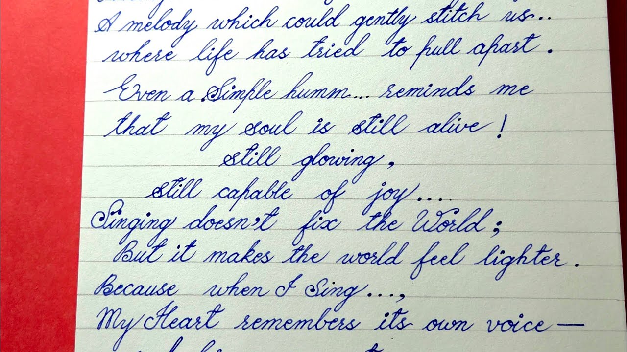 Singing Makes Life Lighter 🦋🎼🎶| Beautiful Handwriting Video