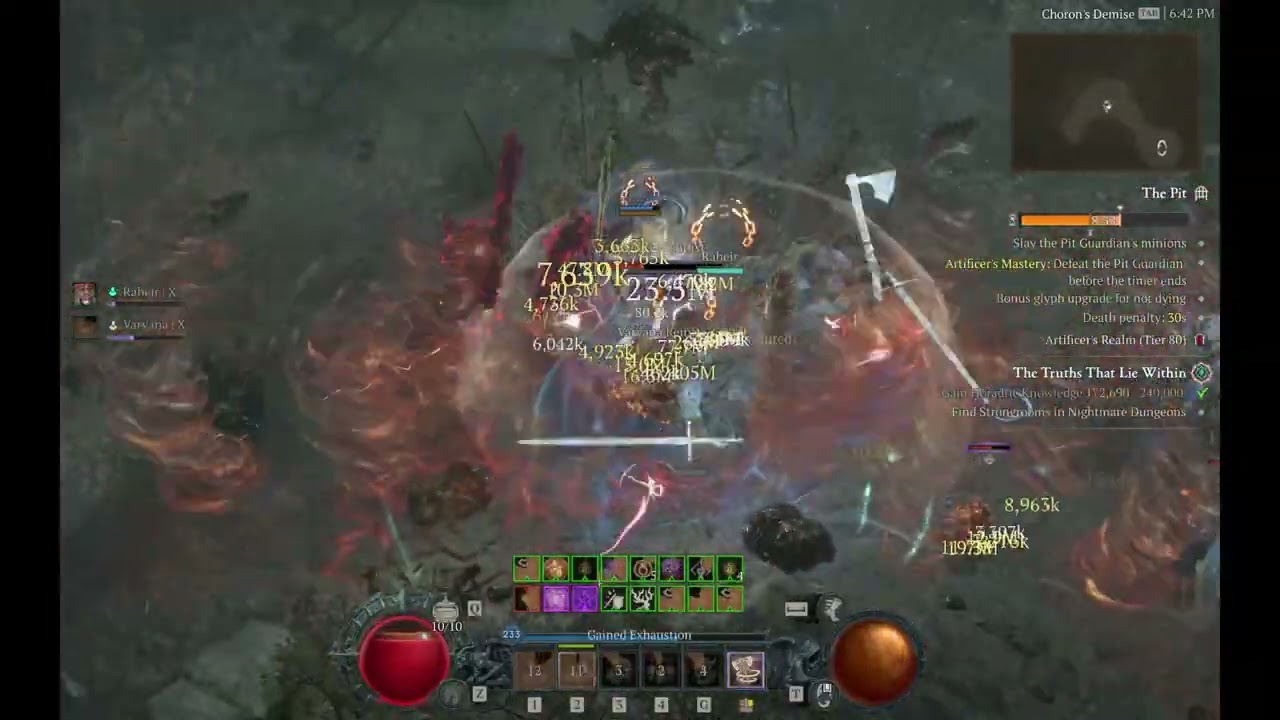Diablo 4 Season 9 Whirlwind Barbarian Pit 80 clear