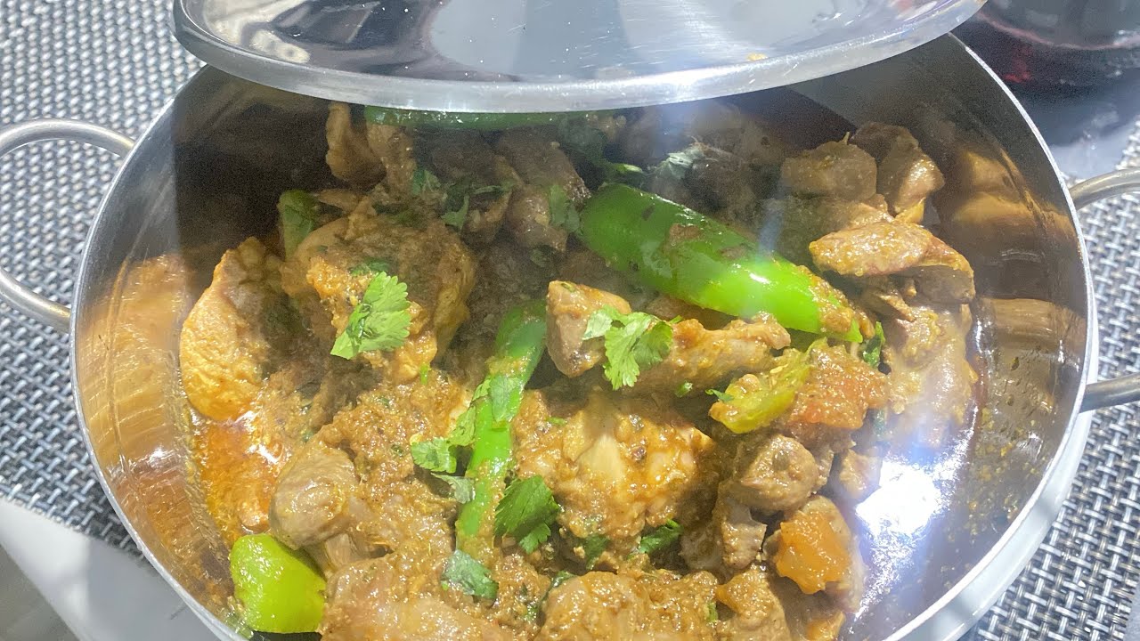 Chicken neck,heart,liver karahi 