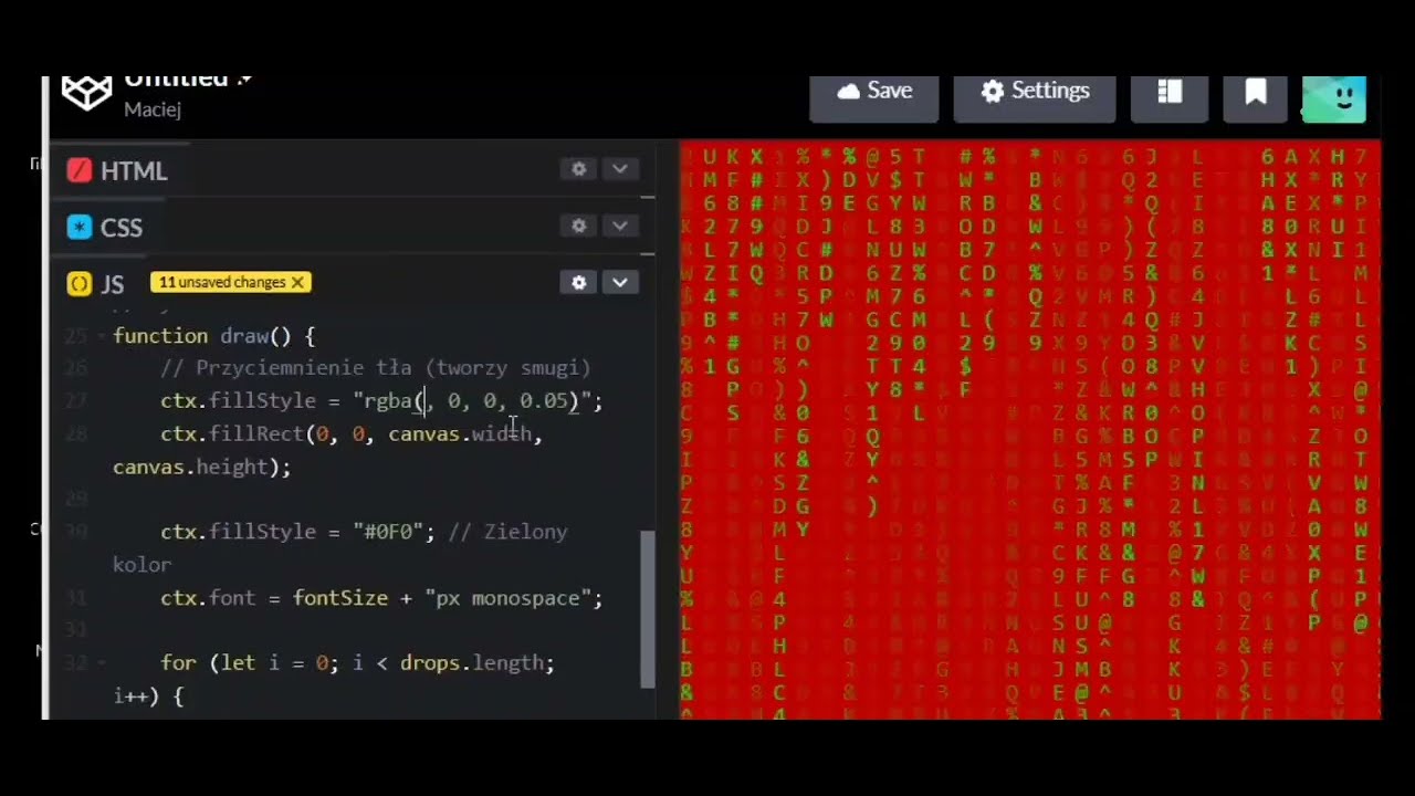 Kodowanie z AI Chat Gpt Efekt Matrix