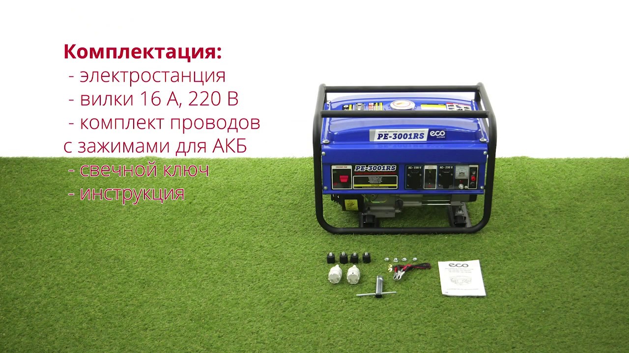 Бензогенератор ECO PE-3001RS мощностью 2,5 кВт