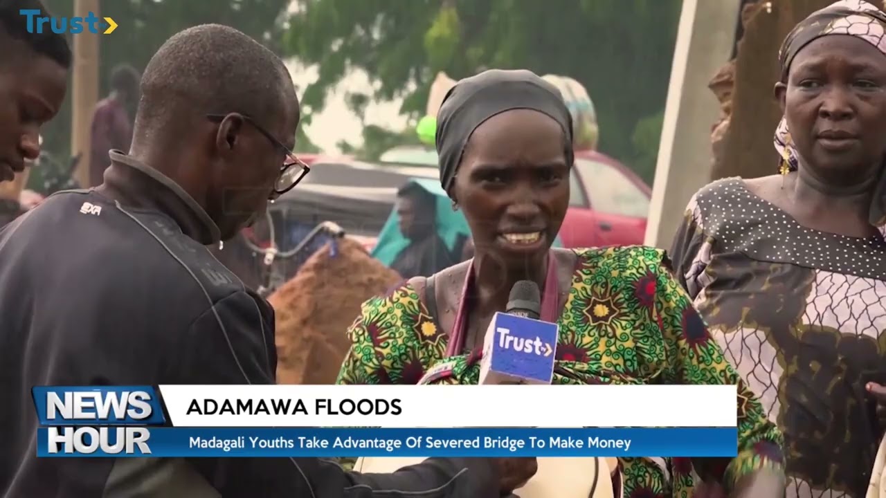 Youths Take Advantage Of Broken Madagali  Bridge To Make Money in Adamawa