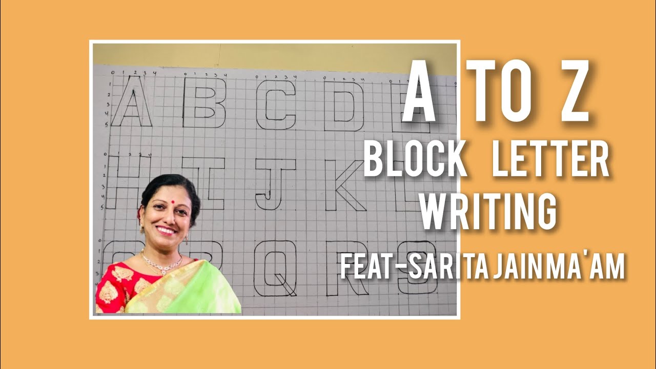 A to Z Block letter writing | 2D letters A to Z | How to draw capital alphabet lettering| A to Z