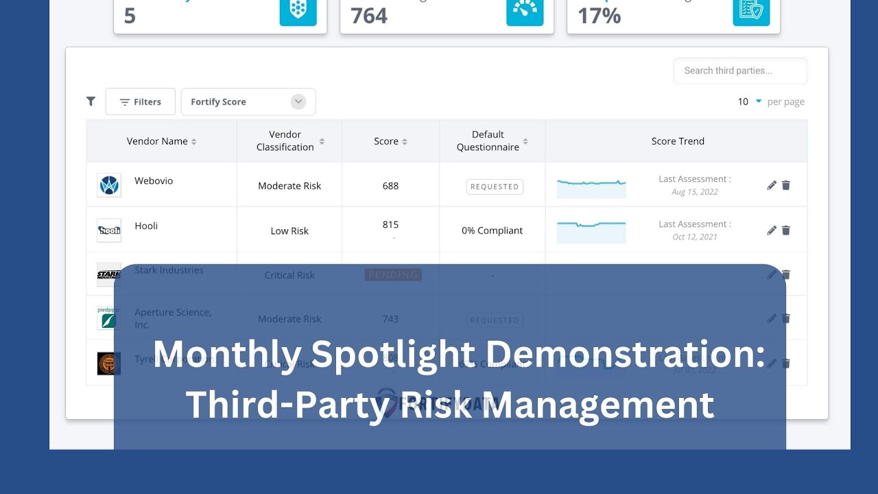 Spotlight Demo: Third-Party Risk Management Application