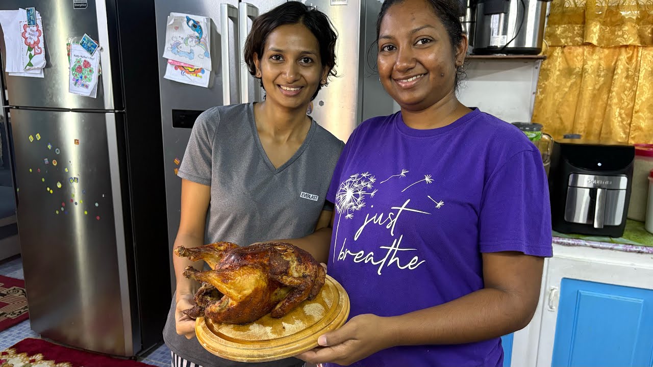 Roast Chicken done by Air Fryer and Veggie Chowmein #family #food #recipe #vlog #subscribe #fyp