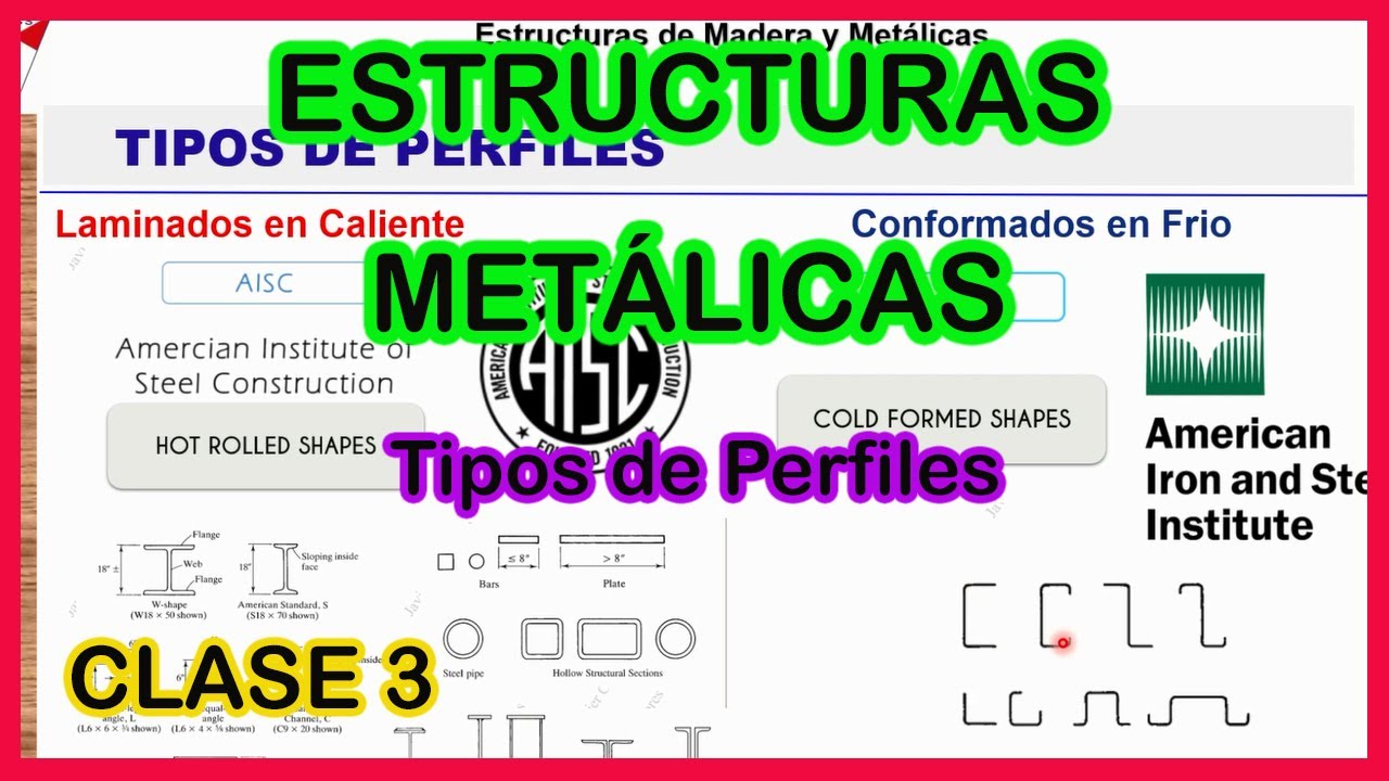 ESTRUCTURAS MET&Aacute;LICAS, TIPOS DE PERFILES