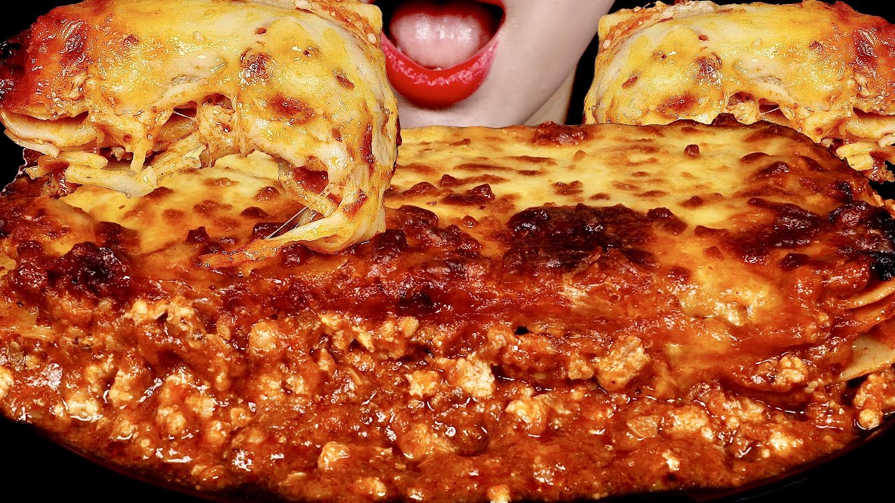 ASMR LASAGNA 라자냐 BIG BITE MUKBANG EATING SOUND (WITH RECIPE)