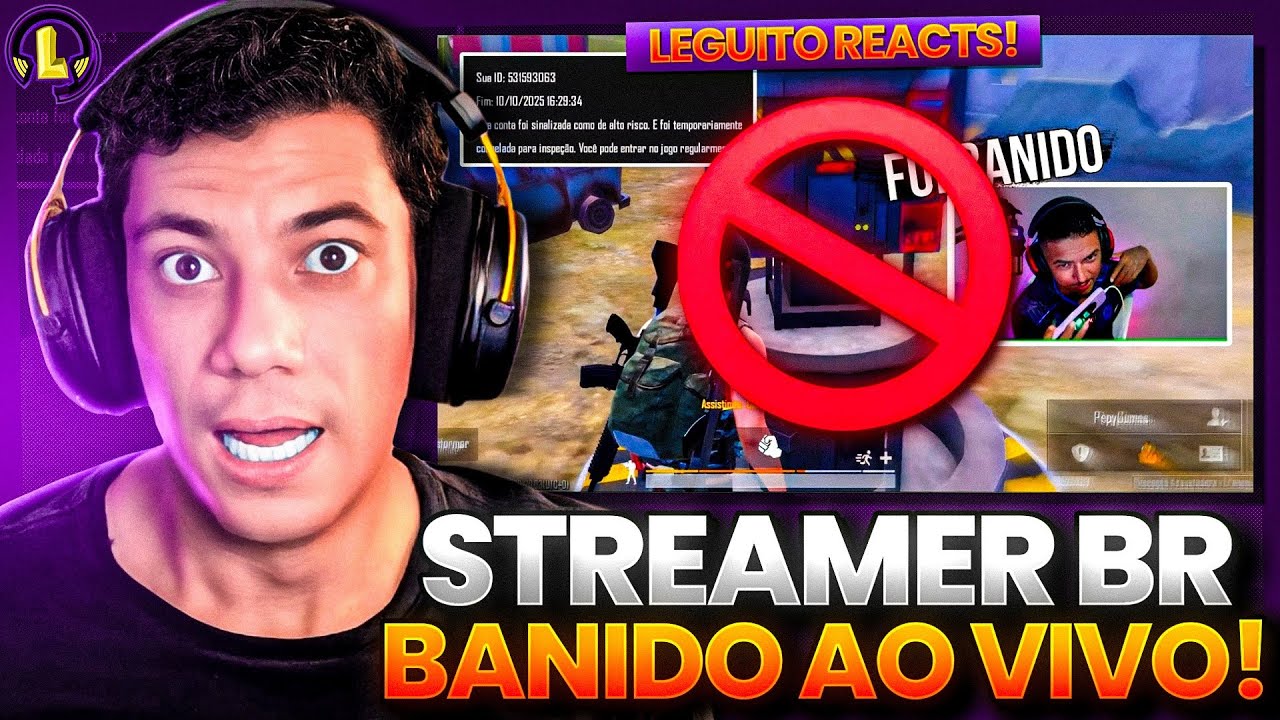 STREAMER BR BANIDO AO VIVO? PUBG MOBILE GAMEPLAY REACT MAGIC RJ