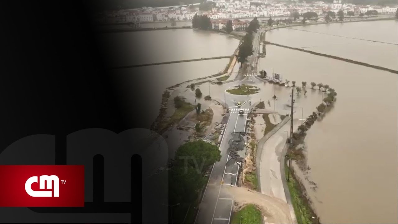 Imagens de drone mostram campos de arroz em Alcácer do Sal completamente inundados