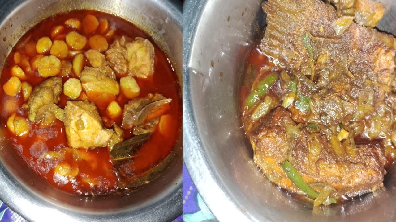 🌃🌙👌ছোট আলু দিয়ে মুরগী মাংস রান্না করলাম আর সাথে  রান্না করলাম  দারুণ স্বাদের মাছ বোনা।