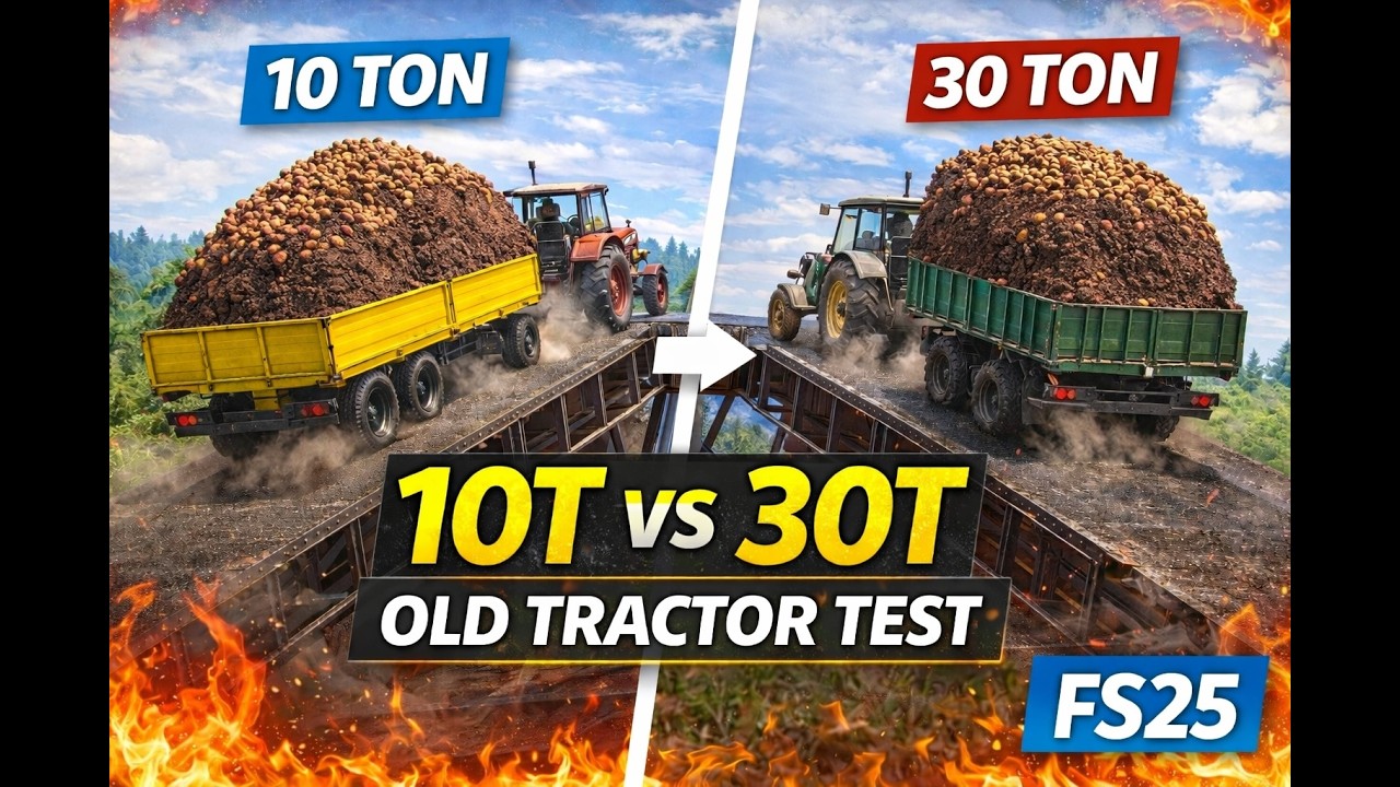 10 Tons vs 30 Tons – Old Tractors Hill Climb Challenge | FS25