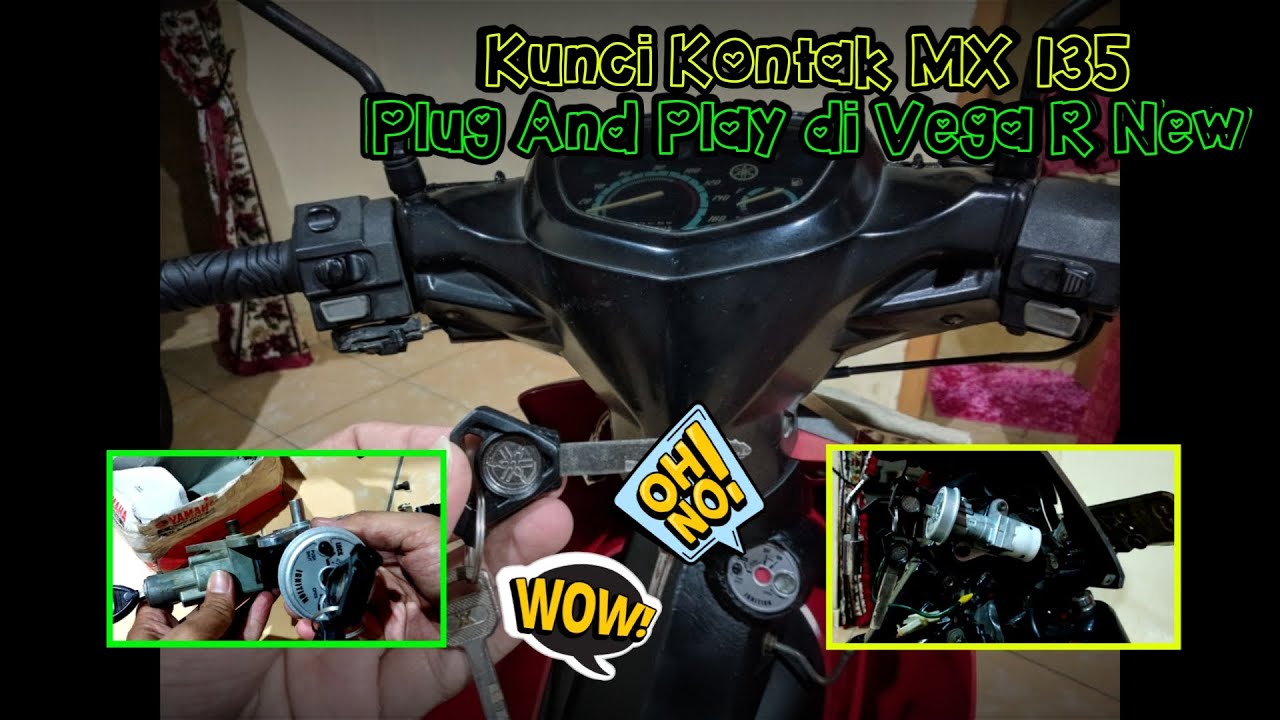 Pasang Kunci Kontak MX 135 di motor Vega R New || Hanya Melebarkan Penutup Saja || ( 13/10/2020)
