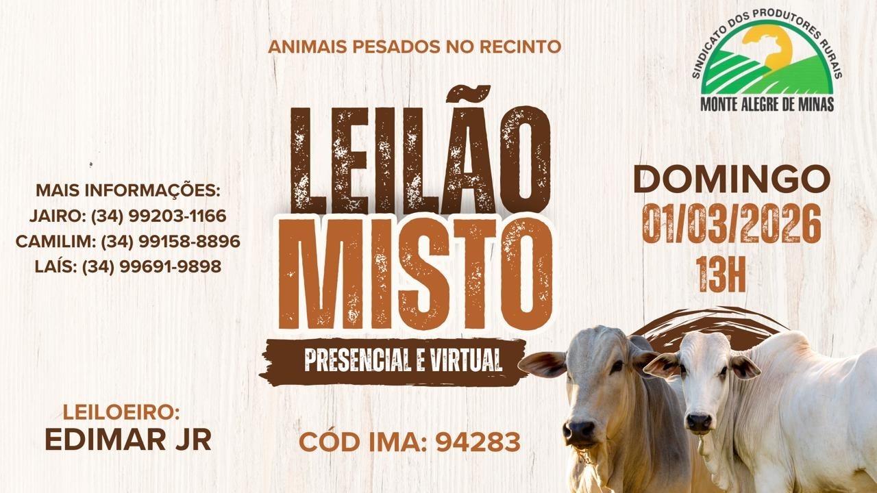 Leilões do Sindicato dos Produtores Rurais de Monte Alegre de Minas