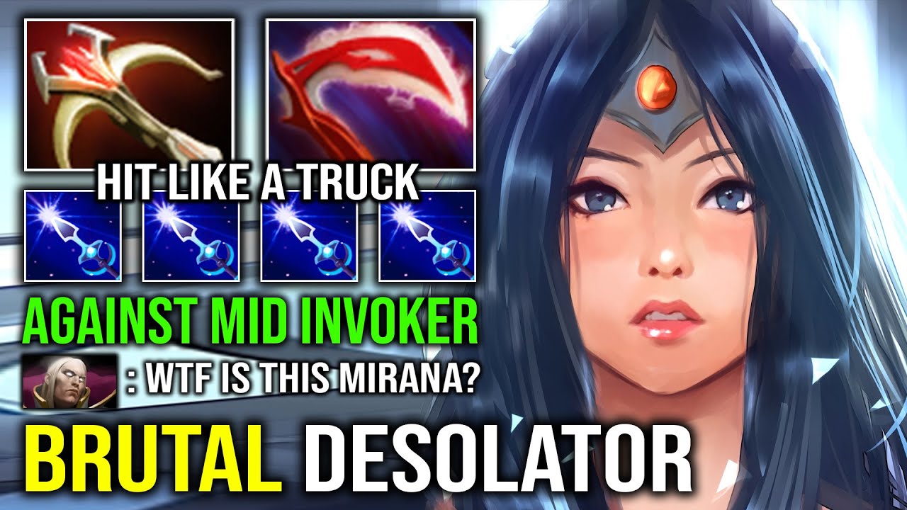 How to Solo Mid Mirana Against Invoker with Desolator Brutal Hit Like a Truck Right Click Dota 2