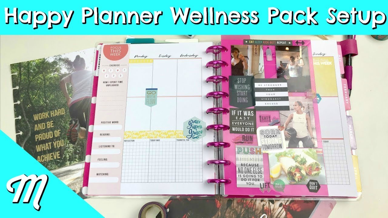Настройка Happy Planner 💋 Пакет расширений Wellness | ЛУЧШИЙ набор расширений и набор наклеек!