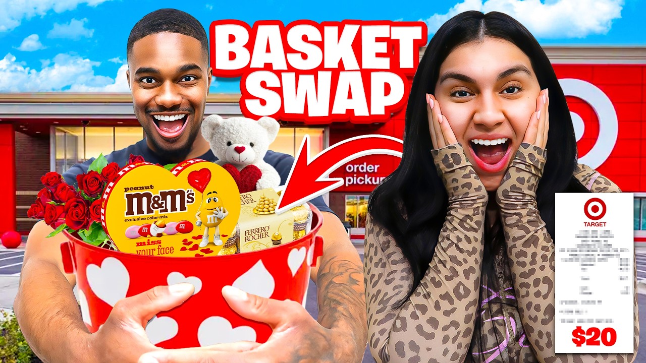 WE GOT EACH OTHER VALENTINES BASKETS ON A BUDGET!! *FUNNY AF*