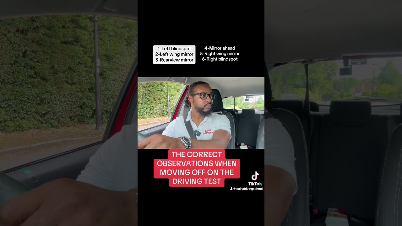The correct observation when moving off on your driving test.🚗✅