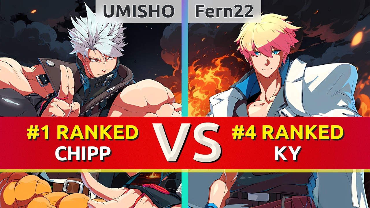 GGST ▰ UMISHO (#1 Ranked Chipp) vs Fern22 (#4 Ranked Ky). High Level Gameplay