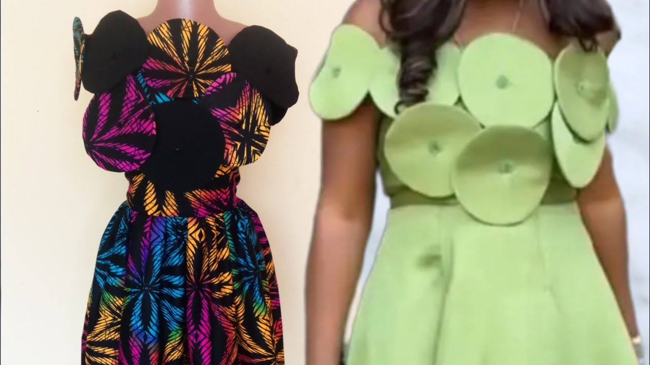 How to draft and sew off shoulder dress with circle design// beginners friendly