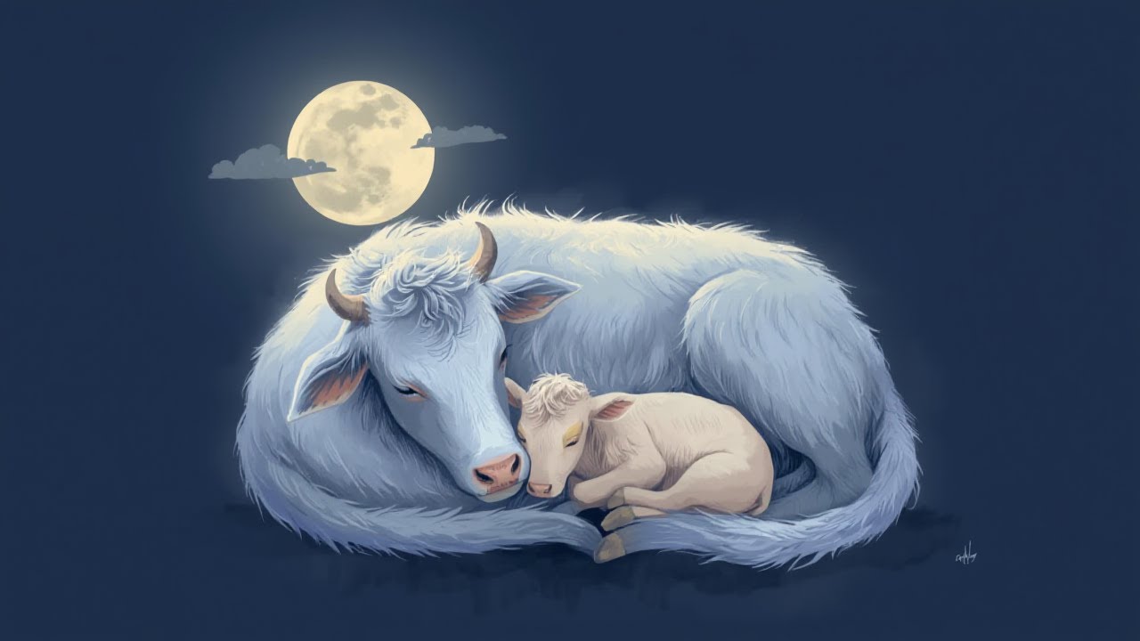 Sleepy Calf 🐮 | Soft Lullaby for Babies | Clair de Lune (1 Hour Gentle Piano for Sleep)