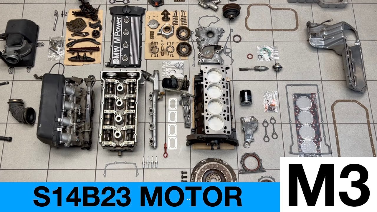 BMW S14 Motor in Einzelteilen, M3 E30 Serien Federbeine, Optionen OEM Bremsenupgrade