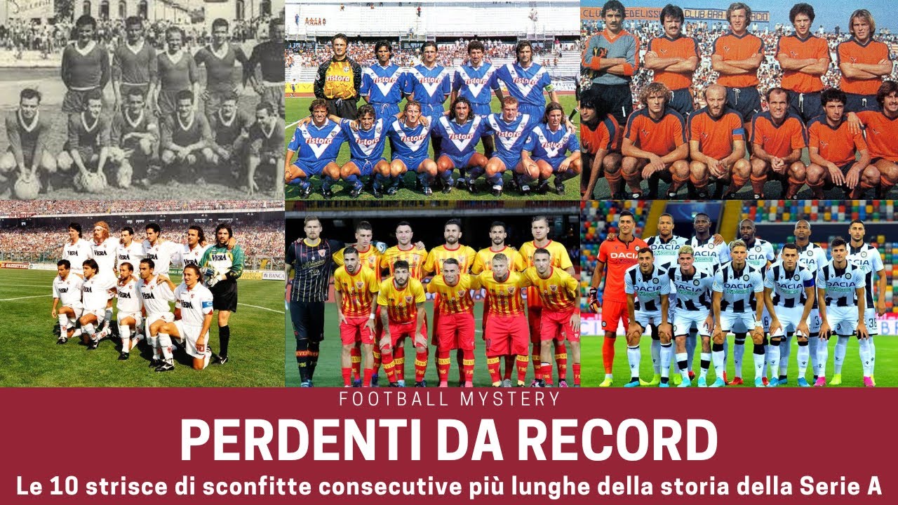 SERIE A: le serie di SCONFITTE più lunghe. PERDENTI DA RECORD