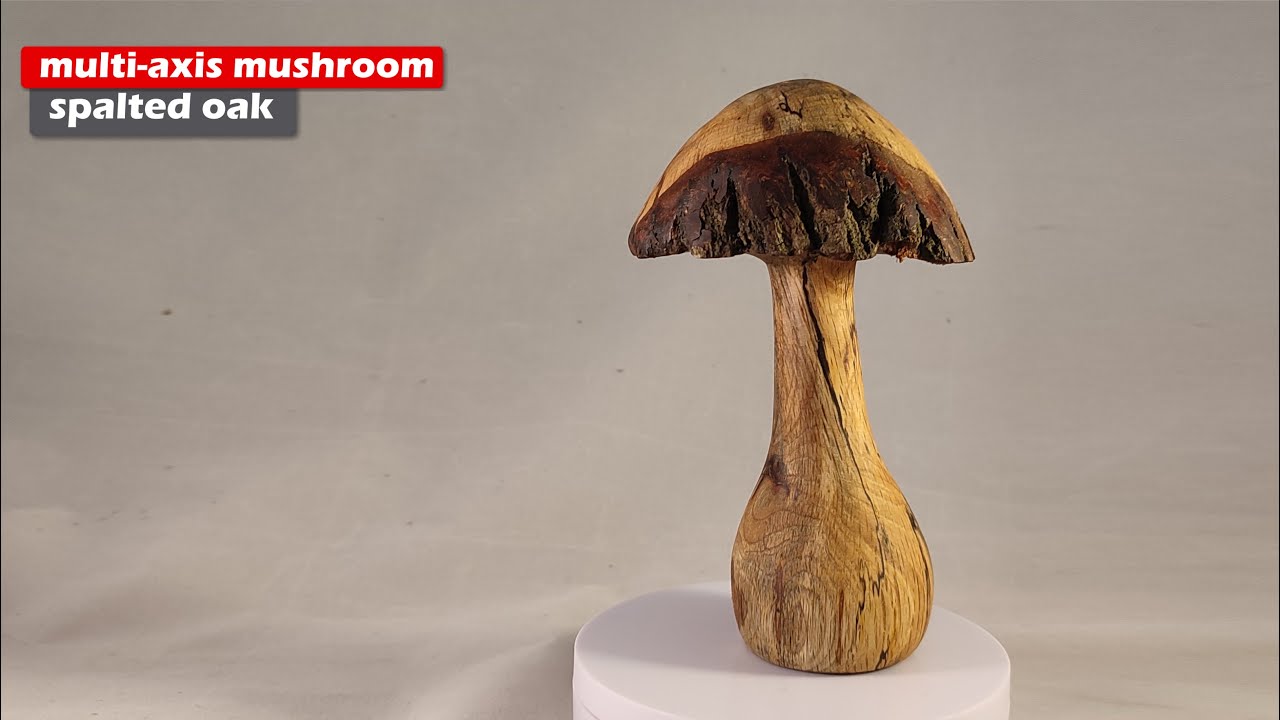 woodturning - multi axis spalted oak mushroom