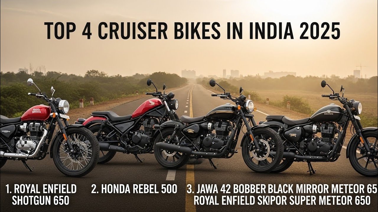 Top 4 Cruiser Bikes in India 2025😱Royal Enfield Shotgun 650 vs Rebel500 No3 Dekhkar Hairan Ho Jaoge🔥