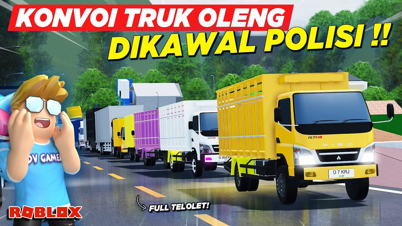 KONVOI TRUK OLENG TELOLET DIKAWAL POLISI KE PANTAI !! ROLEPLAY CDID UPDATE - Roblox Indonesia