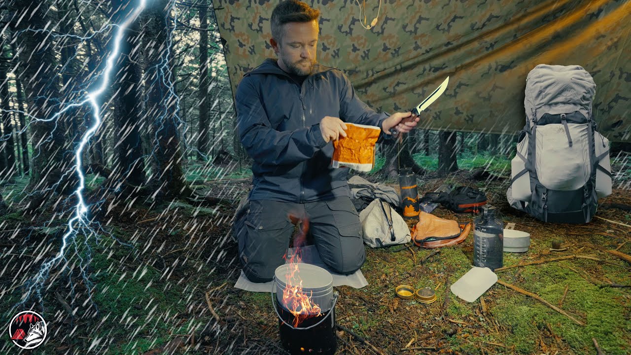 Facing the Storms - Forest Camping While Surrounded by Thunderstorms