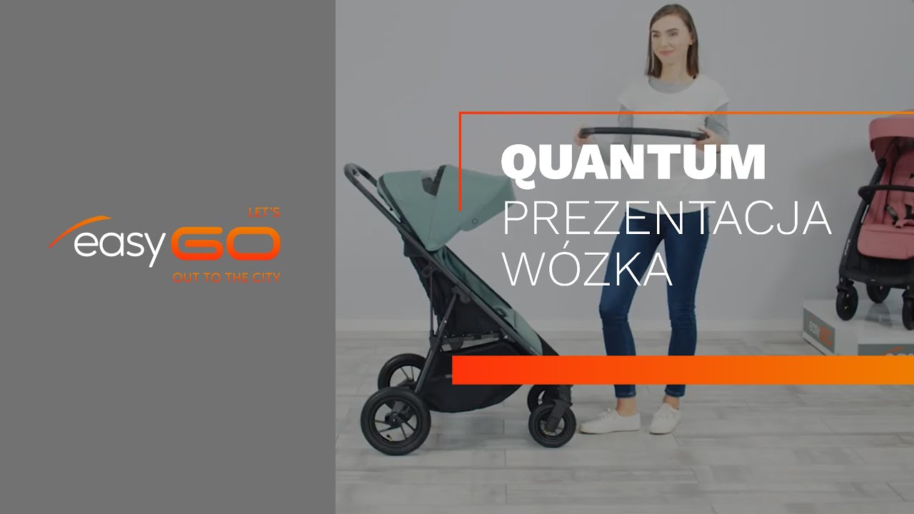 W&oacute;zek spacerowy Quantum marki Easygo z pompowanymi kołami i dużym siedziskiem dla dzieci do 22 kg