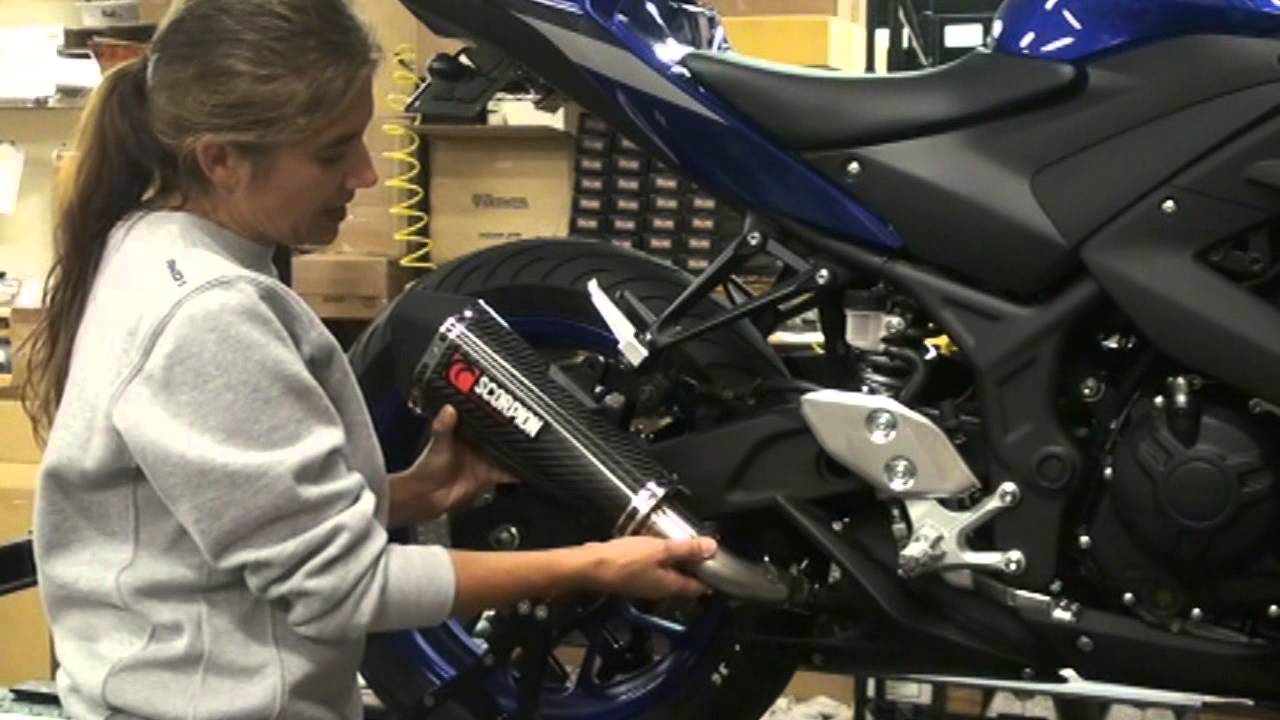 Yamaha R3 Slip-on Exhaust Scorpion  - Installation - AMAZING SOUND  #Hardracing