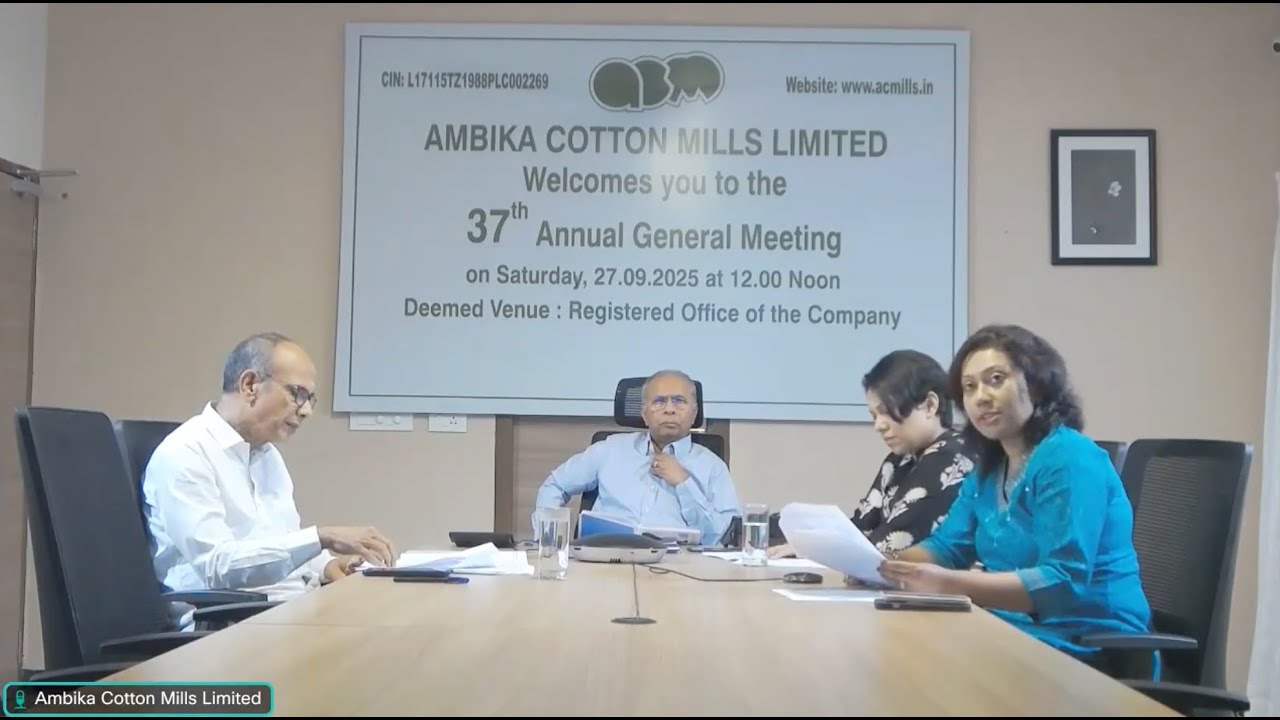 37th Annual General Meeting of Ambika Cotton Mills Limited held on 27 Sep 2025
