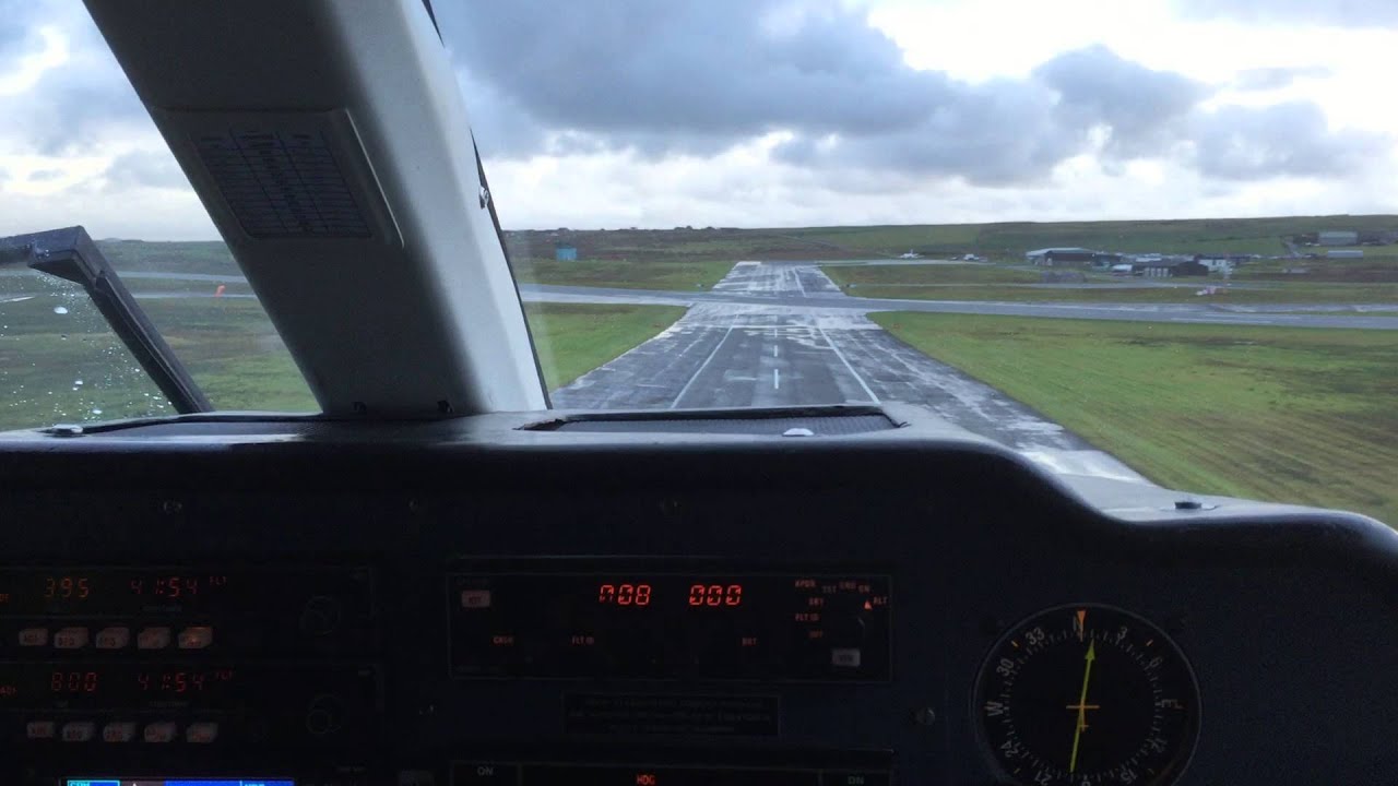 Approaching Kirkwall Airport in a BN2 Islander