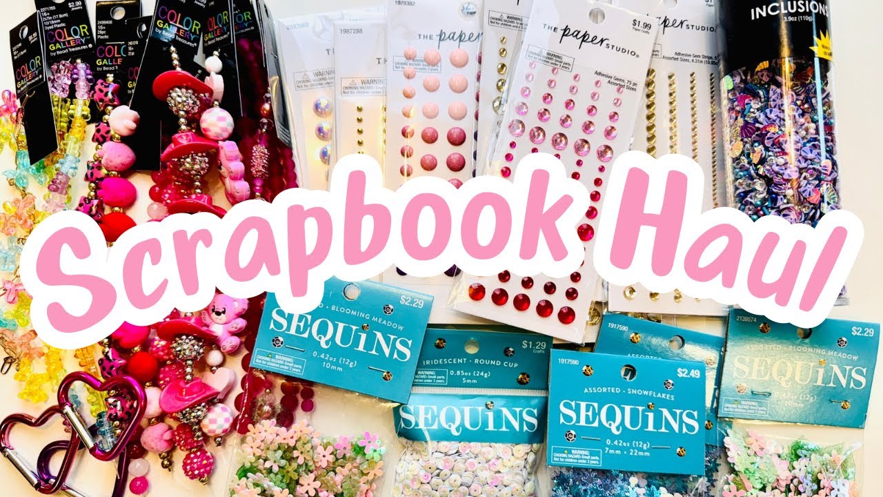 PAPER CRAFTING HAUL 🌸💖🎀 Hobby Lobby beads, sequins + more!