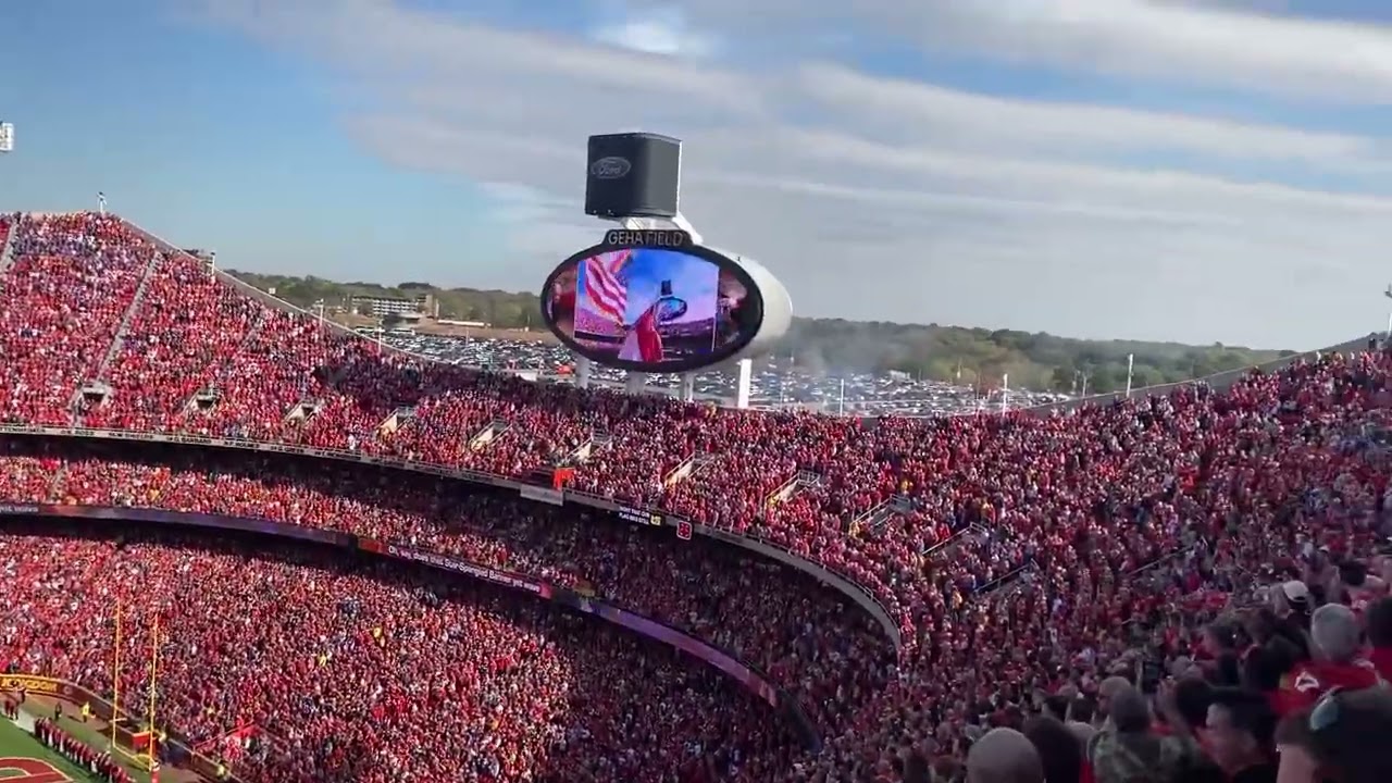 National Anthem and flyover. Bills at Chiefs 10-16-22