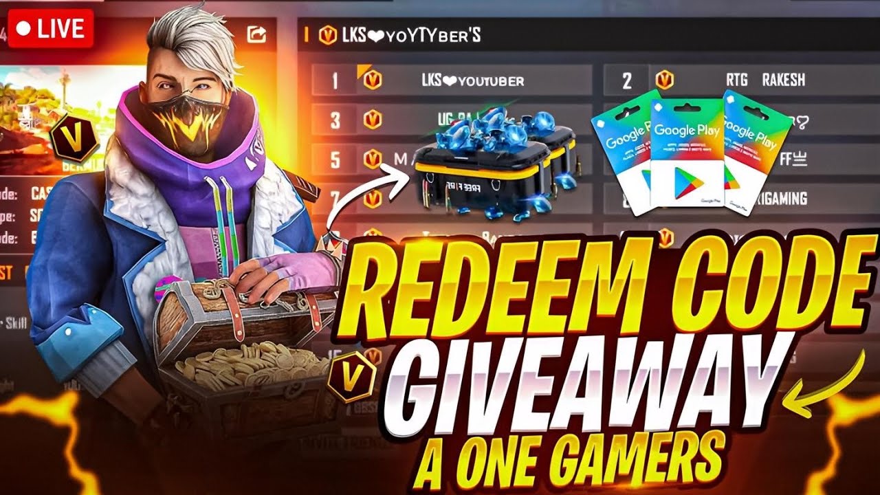 Freefire Free Redeem Code Giveaway | Costom | Watch Now