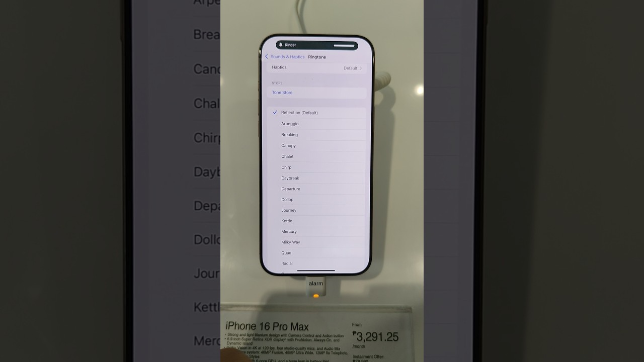 iPhone 16 Pro Max default ringtone: Reflection (2023)