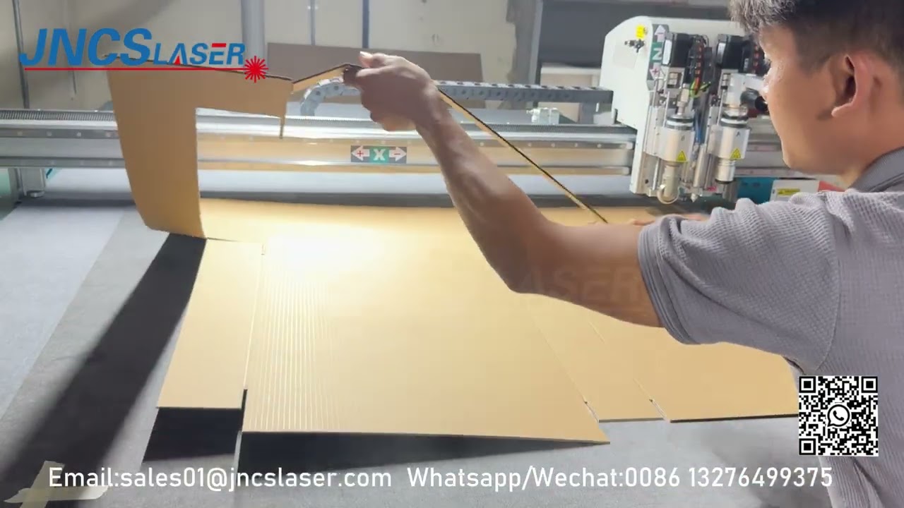 Hot cnc oscillating knife cutting machine with creasing wheel for paper carton cardboard cutting