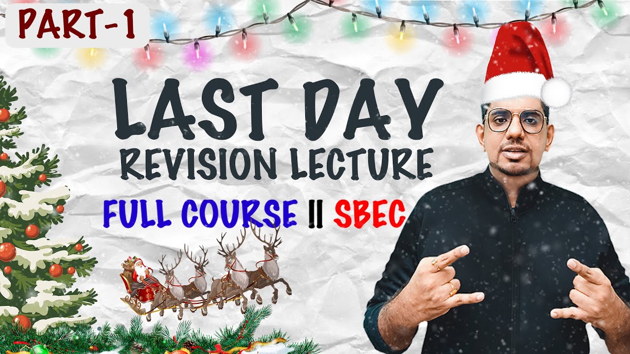 SBEC Marathon || Part - 1 || CS Executive || Last Day Revision Lecture | CS Amit Vohra