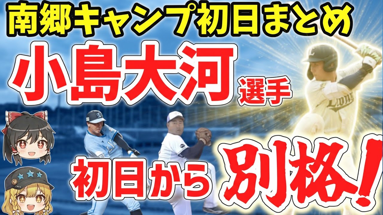 【西武キャンプ初日】小島大河選手がエグい！新戦力も流石の実力でポジポジ！【ゆっくり解説】