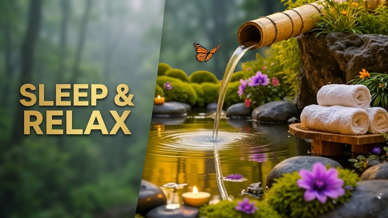 Gentle Bamboo Water Fountain 🌿 Calming Music to Reduce Stress, Anxiety & Insomnia