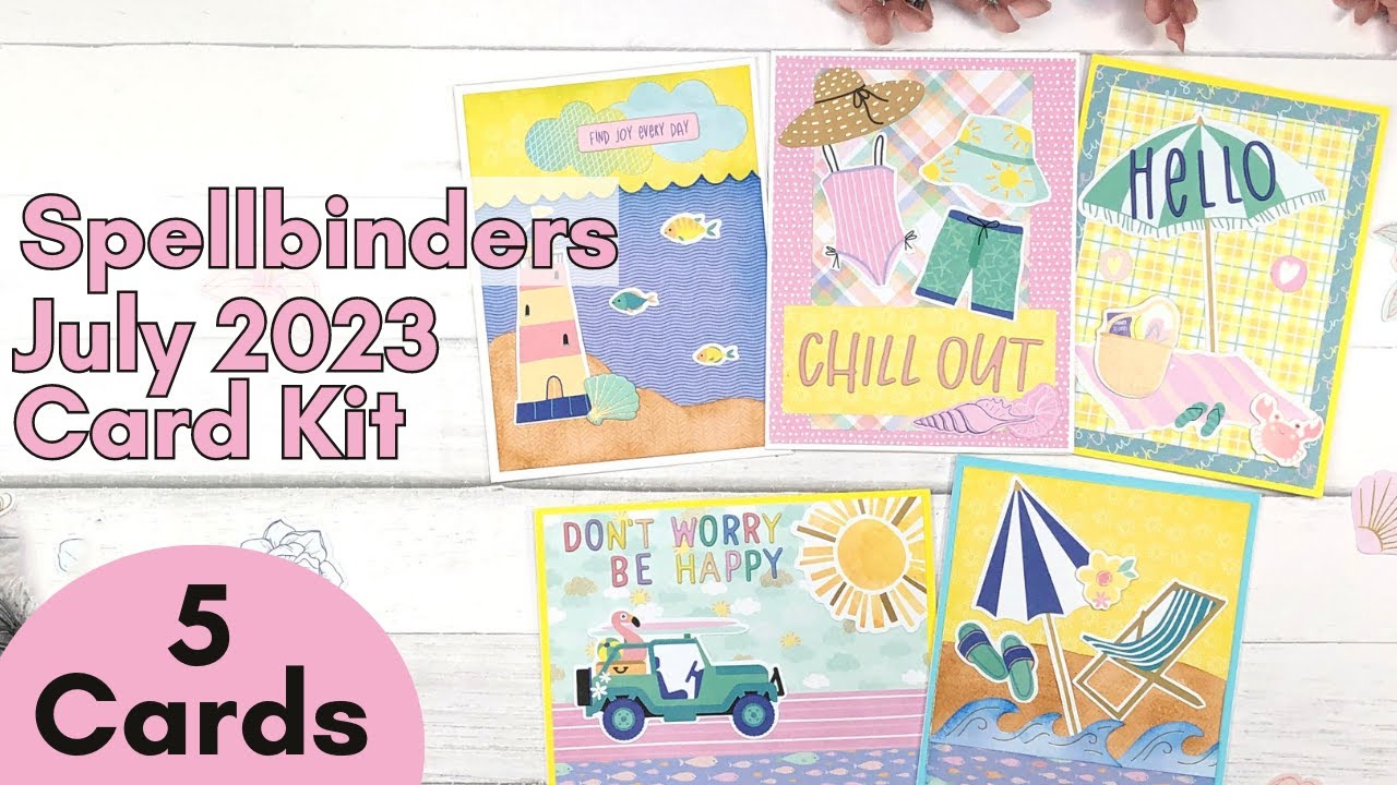 Spellbinders July 2023 Card Kit | Sweet & Cool | 5 Cards